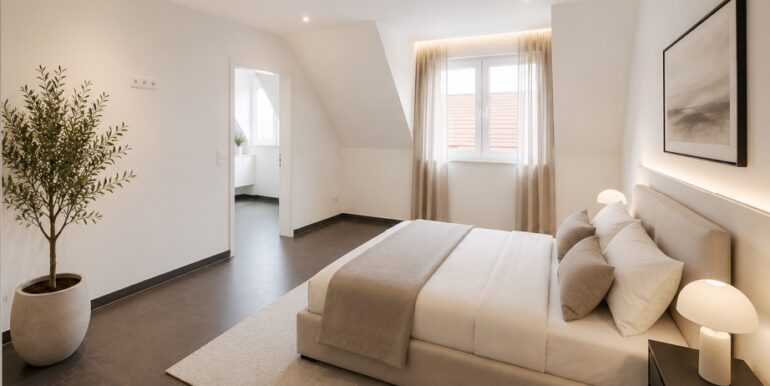 Schlafzimmer möbliert